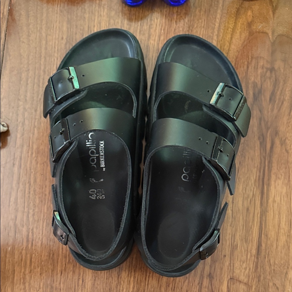 Birkenstock Papillio Milano Chunky Leather Black Sandals